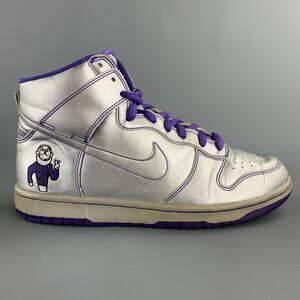 NIKE SB "Dinosaur Jr." Size 8.5  Metallic Leather High Top Sneakers